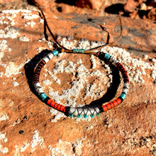 Load image into Gallery viewer, “Utah" Fiber Threads with Turquoise Stone Wanderlust Bracelet