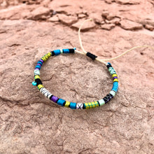 Load image into Gallery viewer, “Island in the Sky” Fiber Threads with Turquoise Stone Wanderlust Bracelet