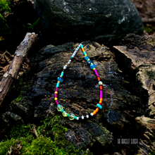 Load image into Gallery viewer, “Wildfire” Turquoise, Labradorite, Apatite, Peridot, Black Spinel, Ethiopian Opal, Seed Bead, Spirit Bracelet or Anklet