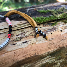Load image into Gallery viewer, “Curly" Fiber Threads with Malachite, Obsidian, Turquoise, Opal Wanderlust Bracelet