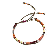 Load image into Gallery viewer, “Heart of Autumn” Fiber Threads and Merino Wool Wanderlust Bracelet
