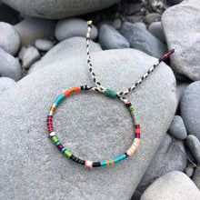 Load image into Gallery viewer, “Rainbow Trout” Fiber Threads with Gemstone Wanderlust Bracelet
