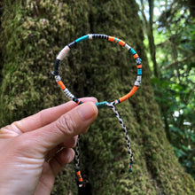 Load image into Gallery viewer, “Elwha River” Fiber Threads with Gemstones Wanderlust Bracelet
