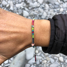 Load image into Gallery viewer, “Rainbow Trout” Fiber Threads with Gemstone Wanderlust Bracelet
