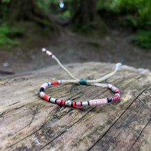 Load image into Gallery viewer, “Pink Cloud” Fiber Threads with Gemstones Wanderlust Bracelet
