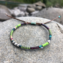 Load image into Gallery viewer, “Forest Glow” Fiber Threads with Gemstones Wanderlust Bracelet
