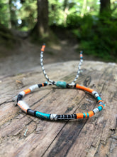 Load image into Gallery viewer, “Elwha River” Fiber Threads with Gemstones Wanderlust Bracelet
