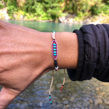 Load image into Gallery viewer, “Neah Bay" Blue Stone and Seed Bead Wanderlust / Dream Bracelet
