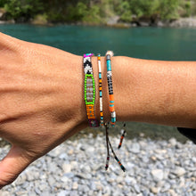 Load image into Gallery viewer, “Elwha River” Fiber Threads with Gemstones Wanderlust Bracelet
