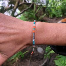 Load image into Gallery viewer, “Elwha River” Fiber Threads with Gemstones Wanderlust Bracelet
