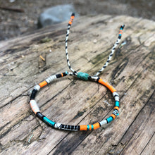Load image into Gallery viewer, “Elwha River” Fiber Threads with Gemstones Wanderlust Bracelet
