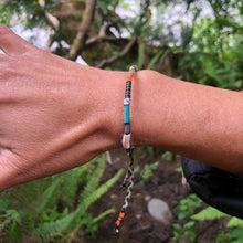 Load image into Gallery viewer, “Elwha River” Fiber Threads with Gemstones Wanderlust Bracelet
