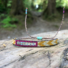 Load image into Gallery viewer, “Heart of the Forest” Ethiopian Opal, Seed Bead Dream Bracelet
