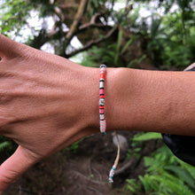 Load image into Gallery viewer, “Pink Cloud” Fiber Threads with Gemstones Wanderlust Bracelet
