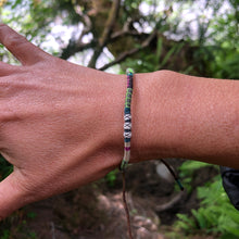 Load image into Gallery viewer, “Forest Glow” Fiber Threads with Gemstones Wanderlust Bracelet
