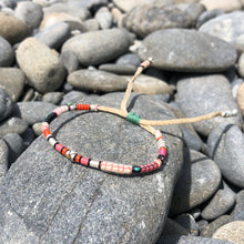 Load image into Gallery viewer, “Pink Cloud” Fiber Threads with Gemstones Wanderlust Bracelet
