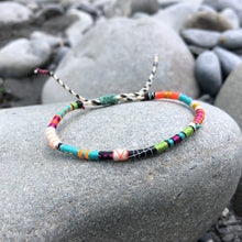 Load image into Gallery viewer, “Rainbow Trout” Fiber Threads with Gemstone Wanderlust Bracelet
