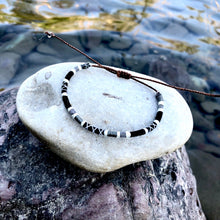 Load image into Gallery viewer, "Black Wolf" Cotton and Merino Wool Wanderlust Bracelet
