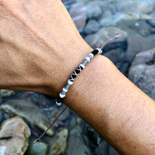 Load image into Gallery viewer, "Black Wolf" Cotton and Merino Wool Wanderlust Bracelet
