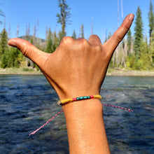 Load image into Gallery viewer, “Montana Mountain Lion” Alpaca Wool, Cotton, and Waxed Linen Cord Wanderlust Bracelet
