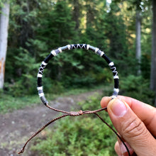 Load image into Gallery viewer, "Black Wolf" Cotton and Merino Wool Wanderlust Bracelet

