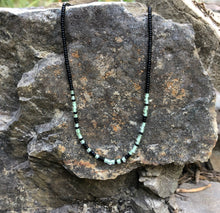 Load image into Gallery viewer, GLOW IN THE DARK "Freedom" in Morse Code, Seed Bead Spirit Bracelet in Black and Glow Green
