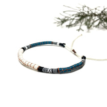 Load image into Gallery viewer, "Pine and Snow" Fiber Threads with Merino Wool Wanderlust Bracelet
