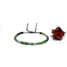 Load image into Gallery viewer, "Little Wild Rose" Fiber Threads with Merino Wool Wanderlust Bracelet
