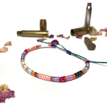 Load image into Gallery viewer, "Punk Rock" Fiber Threads with Merino Wool Wanderlust Bracelet
