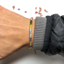 Load image into Gallery viewer, "Briar Rose" Fiber Threads with Merino Wool Wanderlust Bracelet
