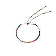 Load image into Gallery viewer, "Mad Hatter" Fiber Threads with Merino Wool Micro-Wanderlust Bracelet
