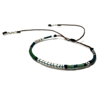 Load image into Gallery viewer, "Jabberwocky" Fiber Threads with Merino Wool Micro-Wanderlust Bracelet

