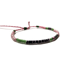 Load image into Gallery viewer, "Boro Grove" Fiber Threads with Merino Wool Micro-Wanderlust Bracelet CHILD SIZE
