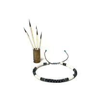 Load image into Gallery viewer, "Snow Peak" Fiber Threads with Merino Wool and Turquoise Stones Wanderlust Bracelet
