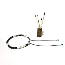 Load image into Gallery viewer, "Snow Peak" Fiber Threads with Merino Wool and Turquoise Stones Wanderlust Bracelet
