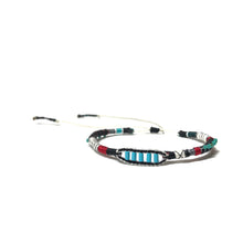 Load image into Gallery viewer, "Winding River" Fiber Threads with Merino Wool and Turquoise Stones Wanderlust Bracelet
