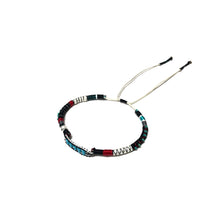Load image into Gallery viewer, "Winding River" Fiber Threads with Merino Wool and Turquoise Stones Wanderlust Bracelet
