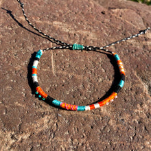 Load image into Gallery viewer, "Middle of Nowhere and Everywhere" Cotton with Pearl and Turquoise Wanderlust Bracelet
