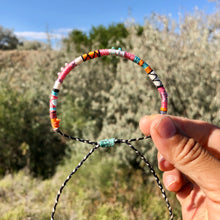 Load image into Gallery viewer, "Gypsy Heart" Cotton with Pearl and Turquoise Wanderlust Bracelet
