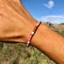 Load image into Gallery viewer, "Gypsy Heart" Cotton with Pearl and Turquoise Wanderlust Bracelet
