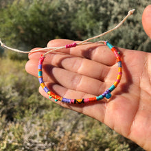 Load image into Gallery viewer, "Wherever the Wind Blows" Cotton with Apatite and Turquoise Wanderlust Bracelet
