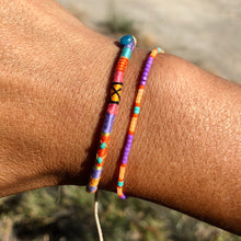 Load image into Gallery viewer, "Wherever the Wind Blows" Cotton with Apatite and Turquoise Wanderlust Bracelet
