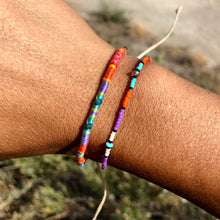 Load image into Gallery viewer, "Rambler" Amethyst, Pearl, Labradorite, Turquoise, and Seed Bead Spirit Bracelet
