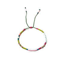 Load image into Gallery viewer, "Rolling Under the Stars" Merino Wool, Turquoise Stones, and Various Fiber Threads Micro-Wanderlust Bracelet
