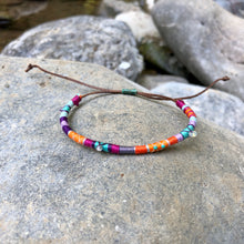 Load image into Gallery viewer, "The Magic of Fall" Cotton with Ethiopian Opal, labradorite, and Turquoise Wanderlust Bracelet

