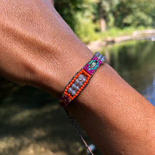Load image into Gallery viewer, "Lyre River” Labradorite, Turquoise, Ethiopian Opal, and Seed Bead Dream Bracelet
