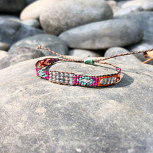 Load image into Gallery viewer, "Lyre River” Labradorite, Turquoise, Ethiopian Opal, and Seed Bead Dream Bracelet

