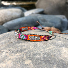 Load image into Gallery viewer, "Lyre River” Labradorite, Turquoise, Ethiopian Opal, and Seed Bead Dream Bracelet
