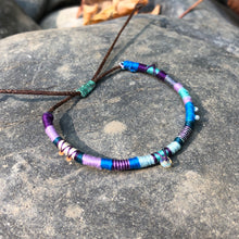 Load image into Gallery viewer, "Raindrop" Cotton with Pearl, Labradorite, Ethiopian Opal, Turquoise, and Seed Bead Wanderlust Bracelet
