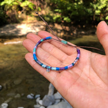 Load image into Gallery viewer, "Raindrop" Cotton with Pearl, Labradorite, Ethiopian Opal, Turquoise, and Seed Bead Wanderlust Bracelet
